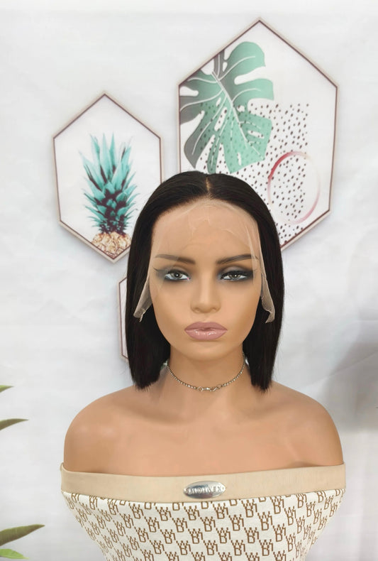 8” Straight Bob Wig – 13x4 HD Frontal | Glueless | 180% & 250% Density